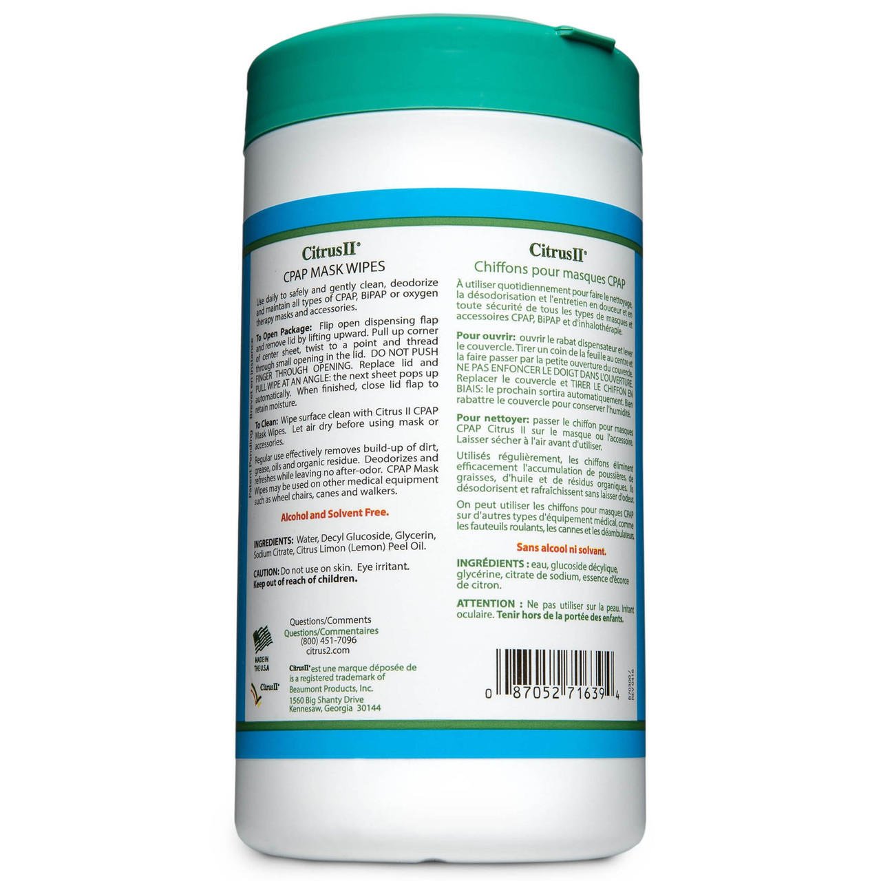 Citrus ll CPAP Mask Cleaning Wipes - Disposable, Citrus Scent