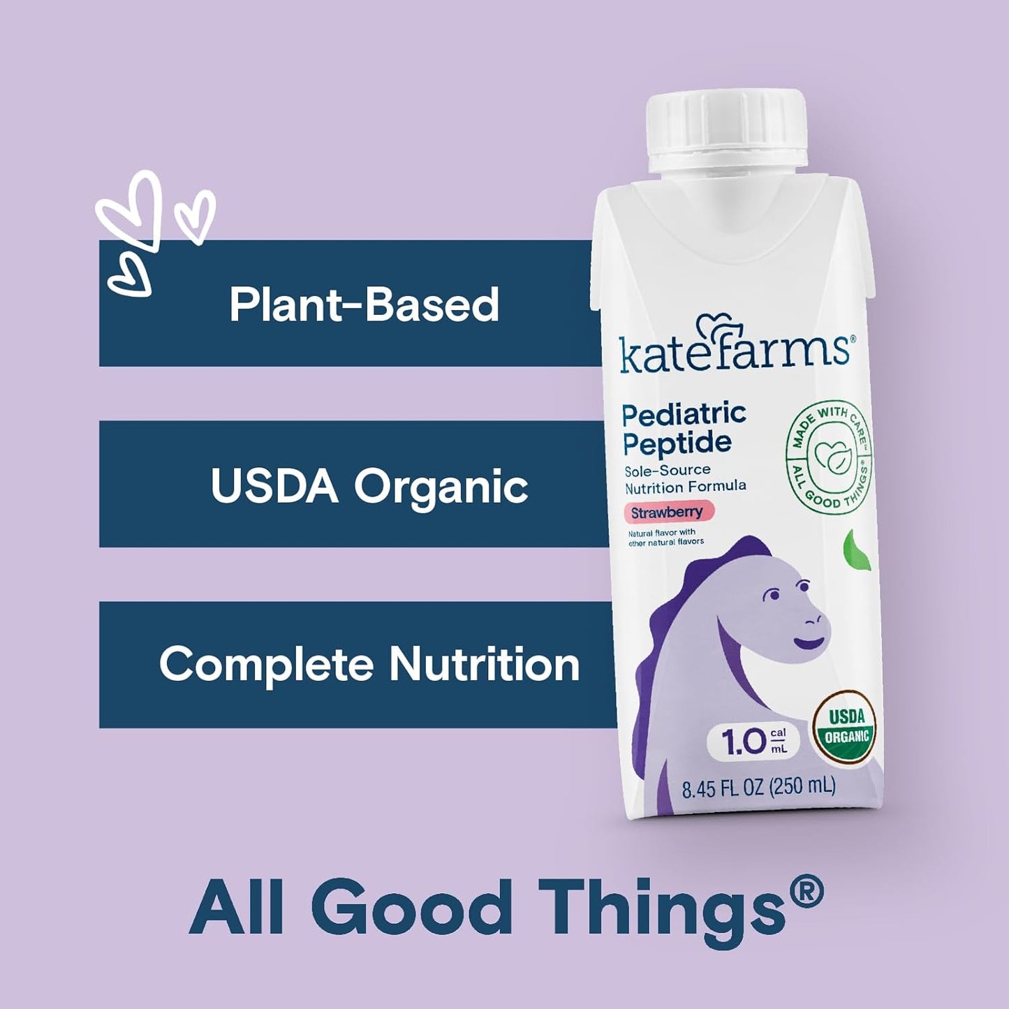 Kate Farms Pediatric Peptide Formula 1.0, Strawberry