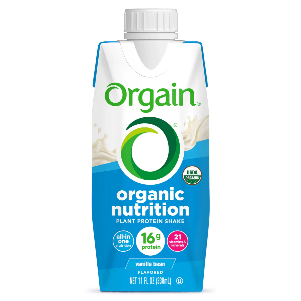 Orgain Organic Vegan Plant Based Nutritional Shake, Vanilla, CS/12