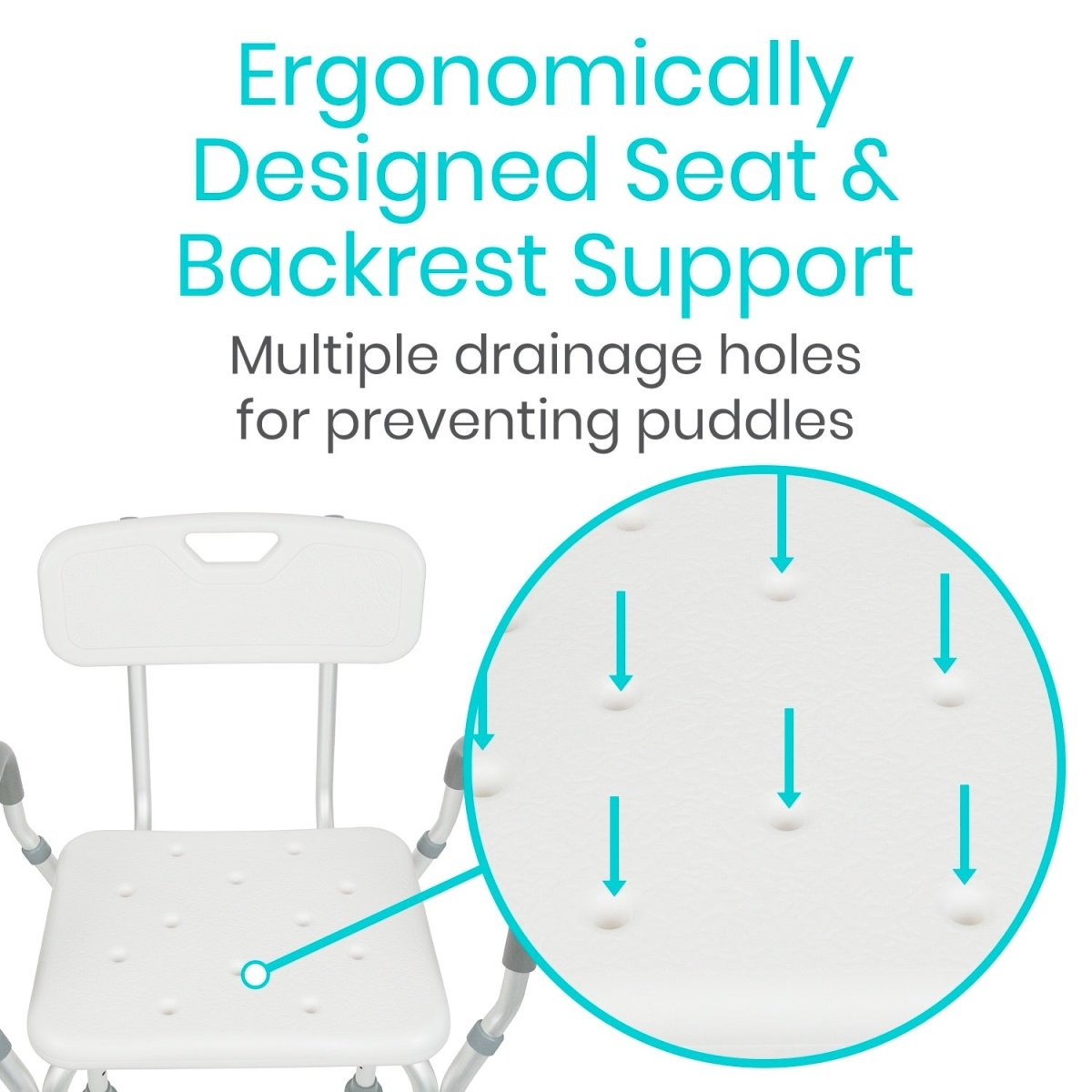 Shower Chair w/Back & Arms