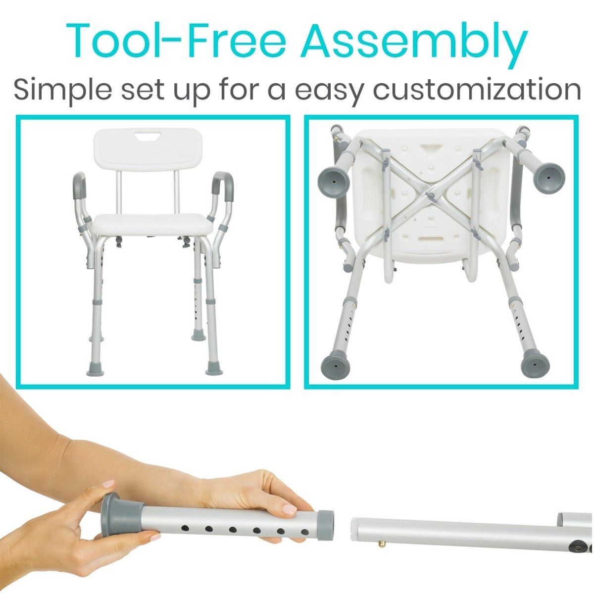 Shower Chair w/Back & Arms